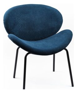 Fauteuil en velours 'COZY' 'TODAY' - Bleu