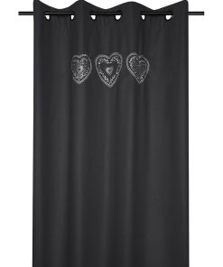 Rideau à œillets 135x260 cm Chevenoz anthracite - Gris
