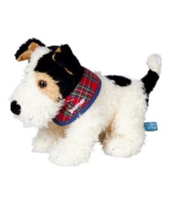 Peluche chiot Fox Terrier Boomer - Blanc Noir - Blanc Noir
