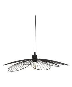 Suspension métal Fleur noir D57 - Noir