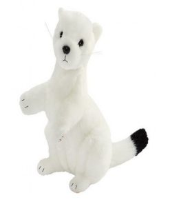 Peluche Hermine Blanche Dressee 23cm - Gris