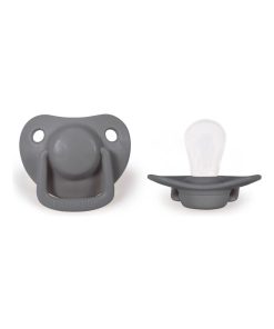 Lot de 2 sucettes anatomique en silicone 0-6m - Gris