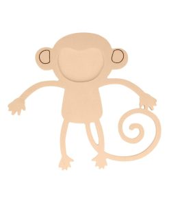 Cadre photo en bois en forme de singe - Beige