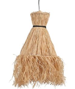 Suspension Palma raphia franges H70 - Beige