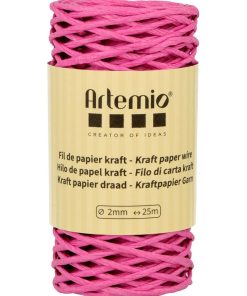 Fil de papier kraft fuschia 2mm x 25 m - N/A