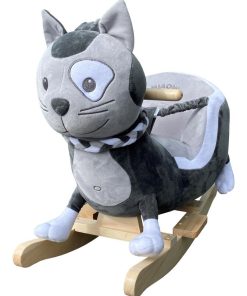 Steff - Cheval à bascule - Chat - 1 à 4 ans - avec ceinture de sécurité - Gris