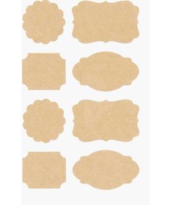 32 Autocollants étiquettes - papier kraft - N/A
