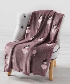 Plaid 125x150 cm flanelle Petite princesse - Violet