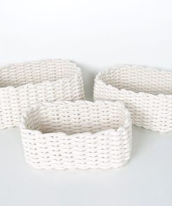 Lot de 3 paniers 'INDIES' 'TODAY' - Blanc