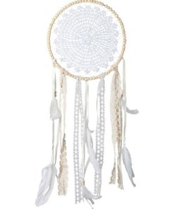 Attrape rêves dentelle (33 x 50 cm) - Blanc