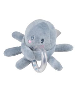 Peluche doudou anneau Poulpe - Bleu