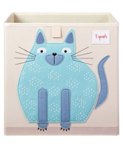 Cube de rangement Chat (33,5 x 33,5 cm) - Bleu