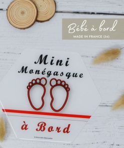 Adhésif bébé à bord - Mini Monégasque - Rouge