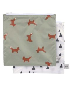 Lot de 2 pochettes à snack Renard - Multicolore