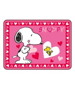 Tapis enfant 75x100 SNOOPY COEUR Rose idéal pour Chambre - Rose
