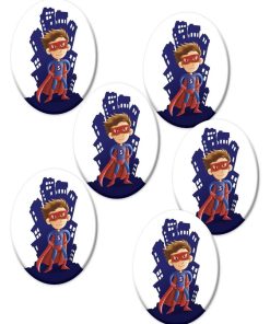 6 Badges Anniversaire 'super-héros' | Fabrication Française - N/A