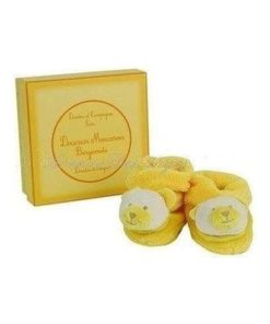 Doudou Doudou et Compagnie ours chausson Hochet macaron jaune Bergamote - Jaune