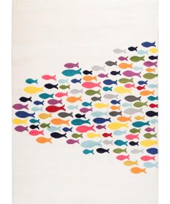 Tapis salon 80x150 FISHES Multicolore OEKO TEX Exclusivité idéal pour la chambre - Multicolore