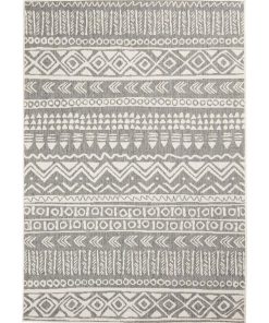 Tapis exterieur 120x170 VALISI REVERSIBLE Gris fabriqué en Europe Exclusivité idéal pour le salon - Gris