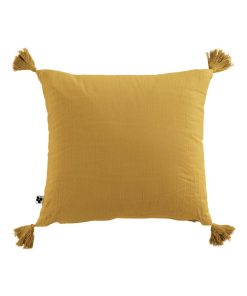 Coussin Double Gaze Coton Collection Gaia - Jaune
