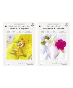 Coffret DIY papier - 2 Barrettes Florales + 1 Serre-Tête Floral - N/A