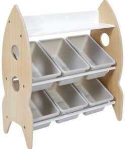 Meuble rangement fusée 6 bacs - Gris