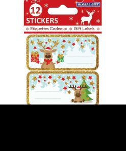 12 étiquettes adhésives de Noël - Rennes - N/A
