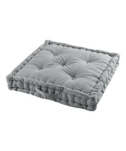 Coussin de sol 60x60 cm Panama gris coton - Gris