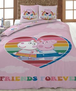 Parure de lit 'Peppa Pig' - 1 personne - Rose