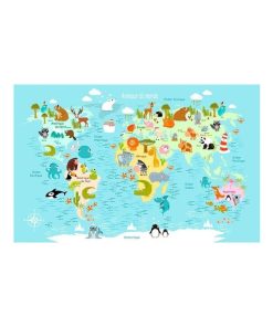 Tableau toile imprimée 50x70 cm Mini map bleu - Bleu
