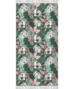 Fouta à franges 100x200 cm Ara coton - Vert