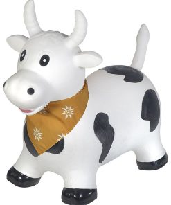 Animal sauteur gonflable en plastique vache - Blanc