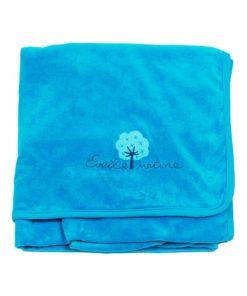 Eveil Et Nature Plaid Velours Coton Bio - Bleu turquoise