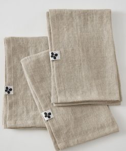3 Serviettes de table en lin Soline - Beige