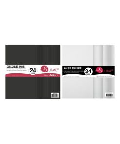 48 papiers Scrapbooking Noir + Blanc - 300g/ m², H : 30,5 cm - N/A