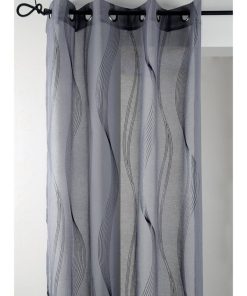 Voilage à œillets 135x240 cm Essaouira anthracite - Gris