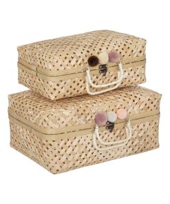 Lot de 2 valises bambou Campagne - Beige