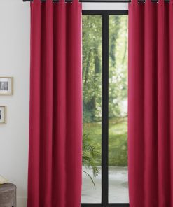 Lot de 2 rideaux occultant thermique piment 140 x 260 cm - Rouge
