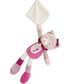 doudou Babynat Chat Rose BN0121 Les Masques Plat - Rose