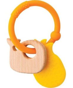 Doudou Nattou Baleine Orange Anneau de dentition - Lapidou - Orange