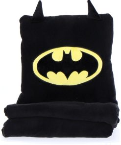 Coussin Plaid Polaire Batman - 100% Polyester - Noir
