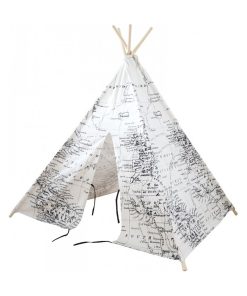 Tipi World Map Noir Et Blanc Sunny - N/A