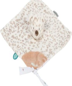 Doudou attache sucette Jungo léopard des neiges Boris & Jungo (27 cm) - Beige