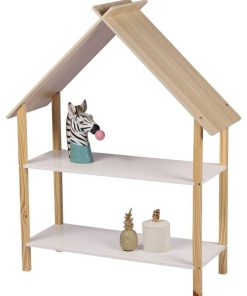 Bibliothèque enfant design maison 2 étagères Dream - Blanc