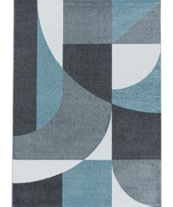 Tapis salon 200x290 ORICO Bleu OEKO TEX idéal pour Salle à manger - Bleu