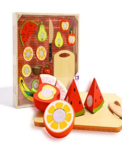 Set de 8 fruits à couper en bois et son plateau - N/A