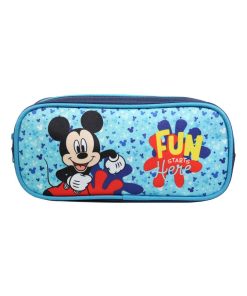BAGTROTTER Trousse scolaire rectangulaire DS Mickey Bleu - Bleu