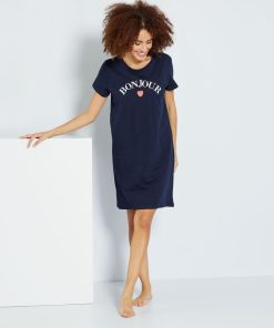 Chemise de nuit - marine bonjour