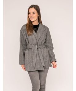 Manteau pardessus ceinturé ULRICK - Gris