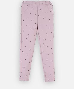 Jegging à pois, sépia - Rose